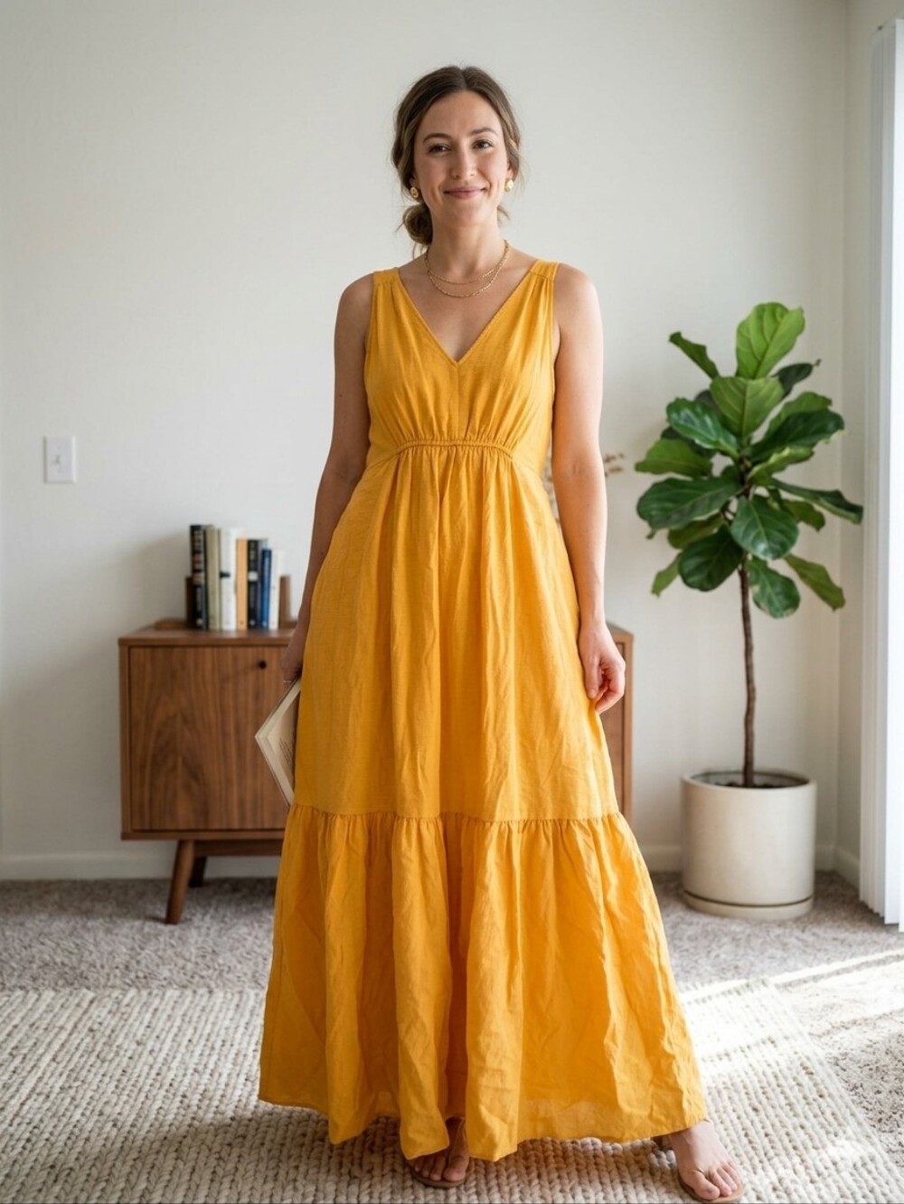 Anthropologie Yellow Sleeveless Dress
